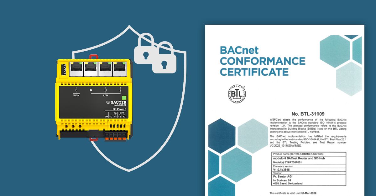 SAUTER BACnet/SC-Router receives BACnet Conformance Certificate